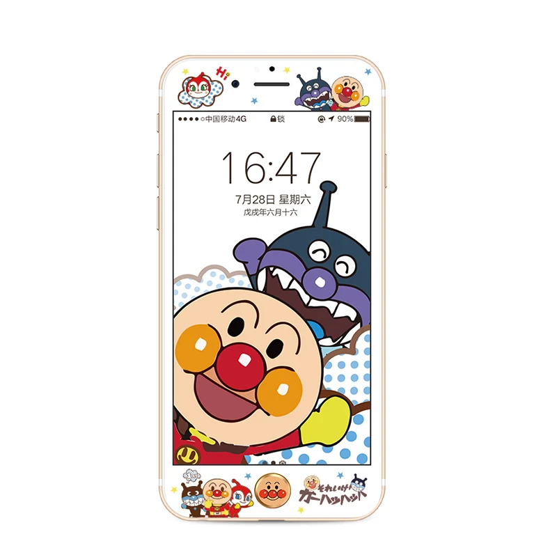 2 шт милый Anpanman для iPhone 8 протектор переднего экрана закаленное стекло устойчивая
