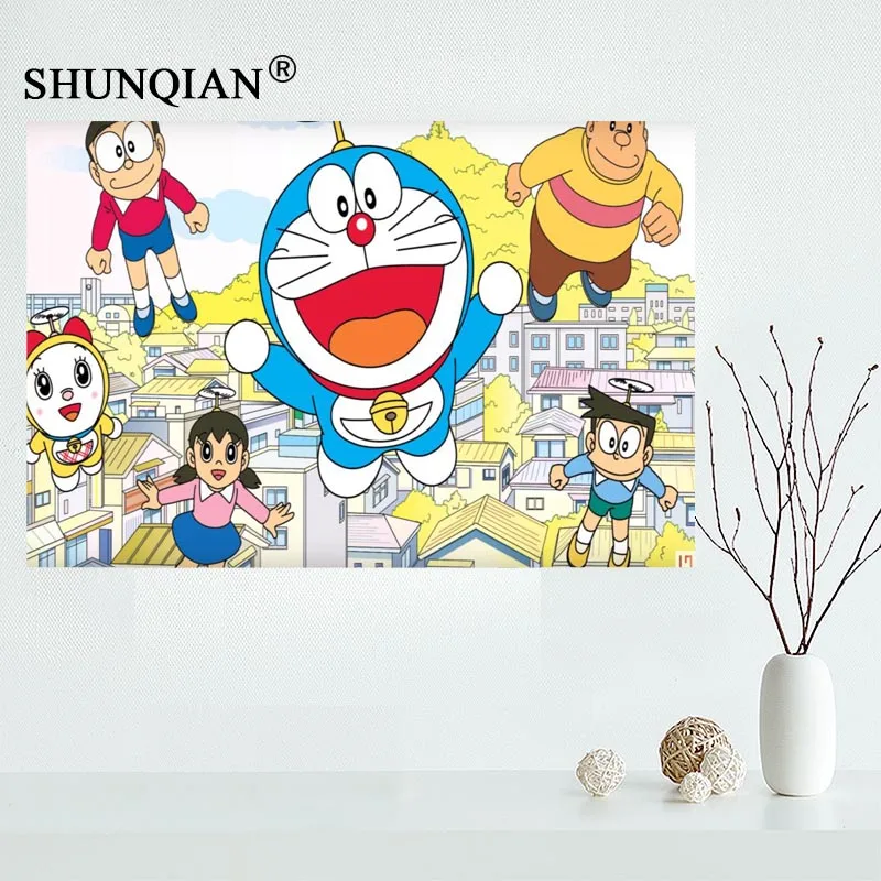 

Hot! Doraemon Canvas Cloth Poster for Home Decor painting Art Custom Print Picture