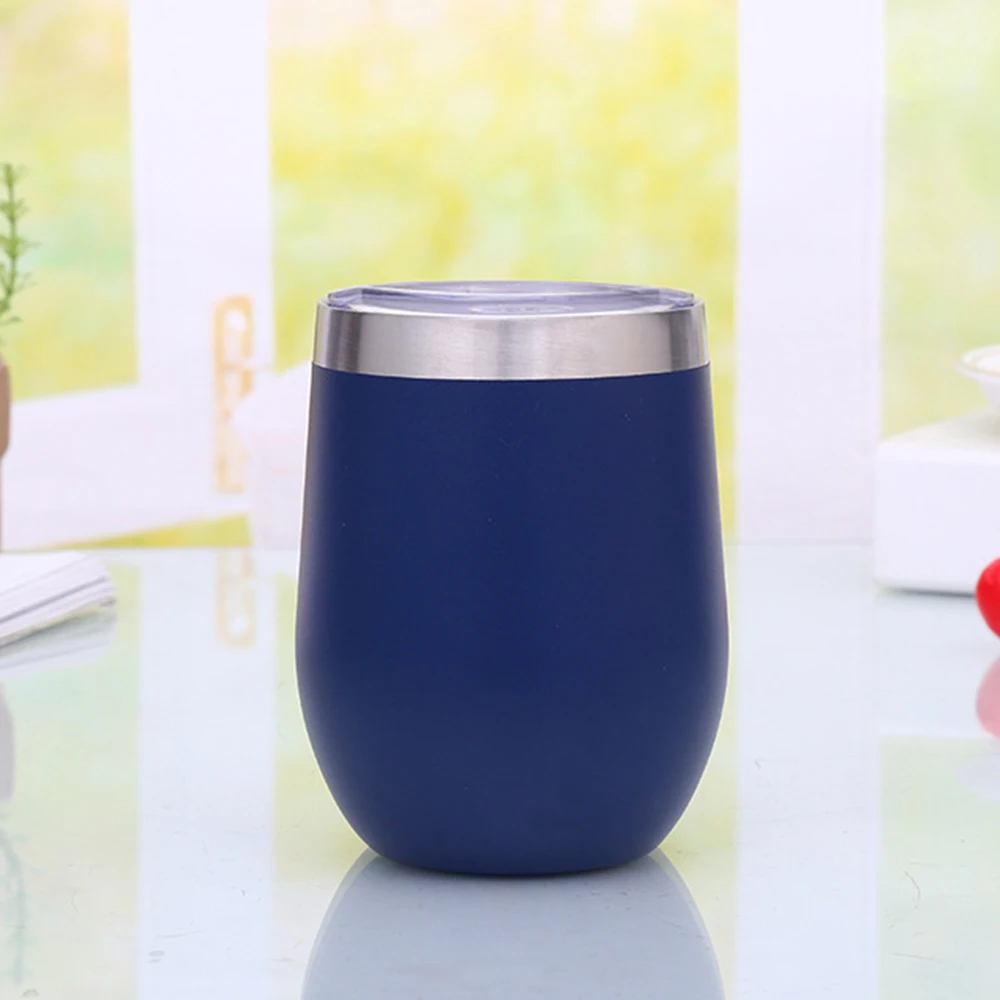Navy blue 12 унций термос чашка кофе кружки нержавеющая сталь Stemless красное вино и коктейльные бокалы бар напиток пивная чашка - Цвет: Navy blue