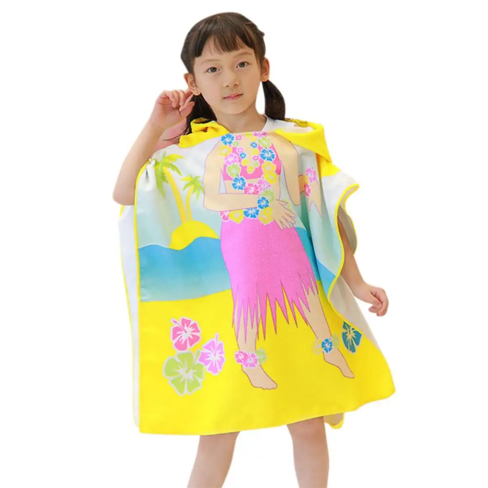 Kidlove хлопковое пляжное банное полотенце с капюшоном и рисунком для малышей, мягкое милое пончо для бассейна, накидка для детей, банный Халат