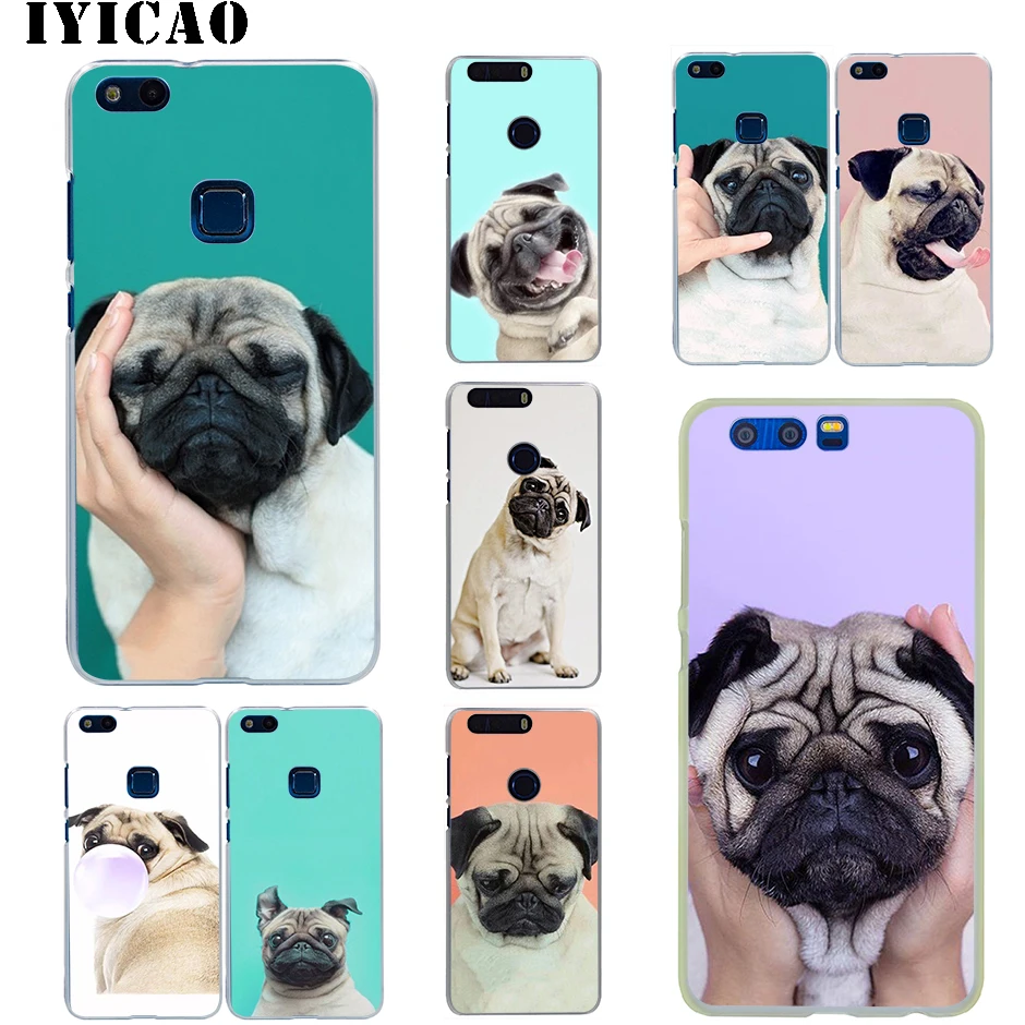 IYICAO животное милый мопса жесткий чехол для Huawei Honor 6A 6C 7A 7C 7X 8 8X 9 10 20 9X Lite Pro Play Note View
