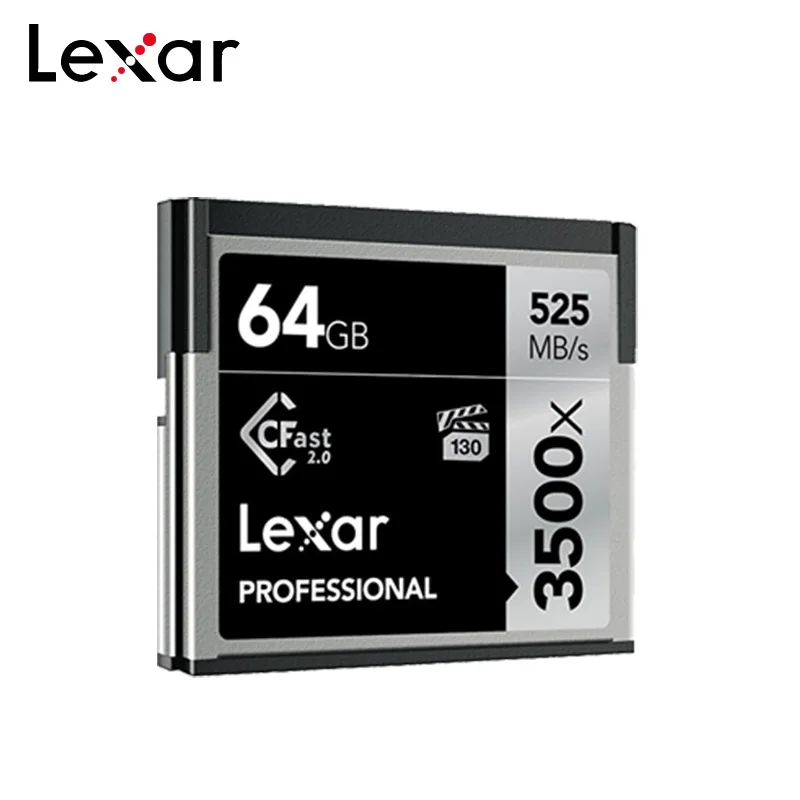 100% Original Lexar CFast 2.0 Card 3500x 64GB Max Reading Speed 525MB/S Memory Card Professional For 4K Full HD Camera