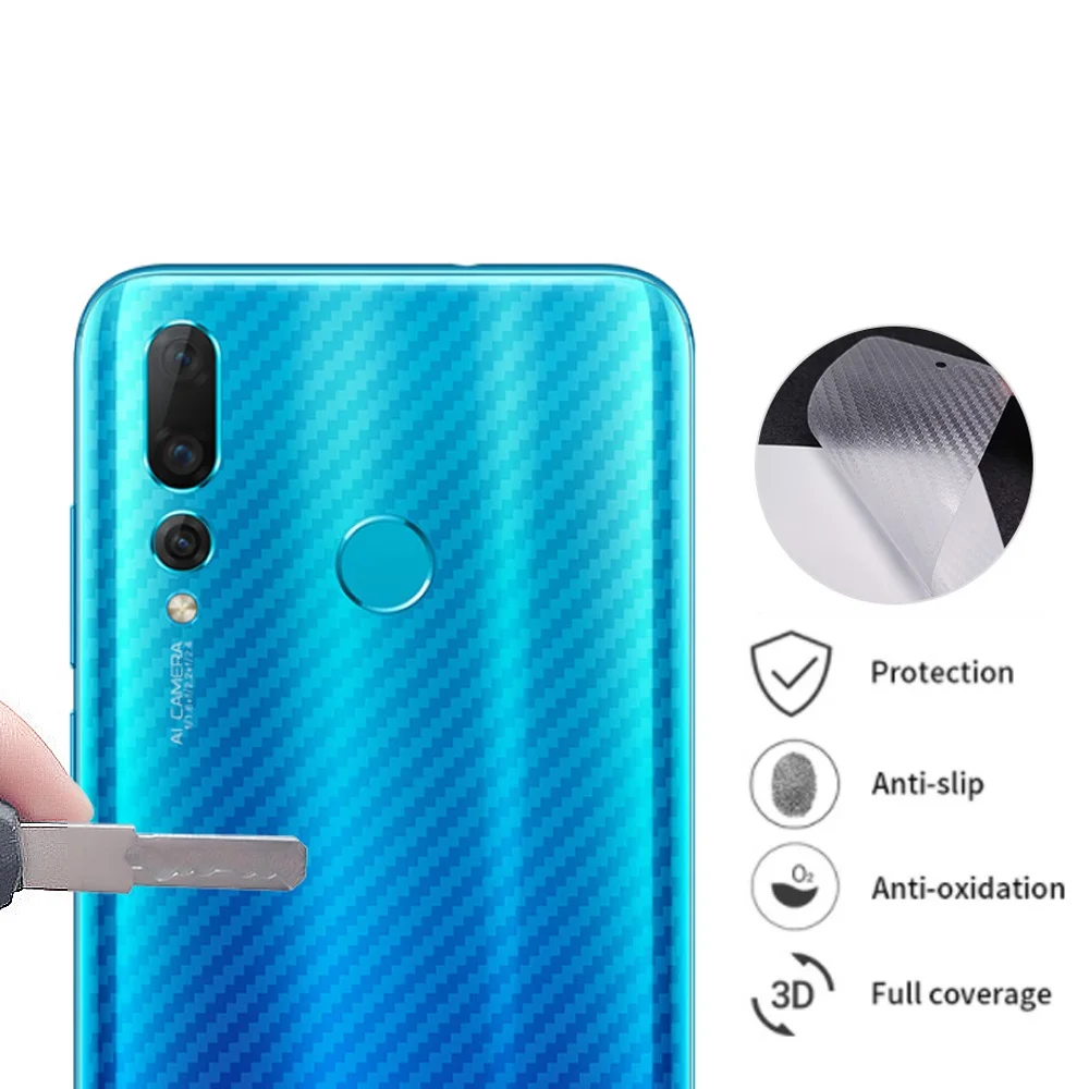 5pcs Back Screen Protector Sticker Protective Film for Enjoy 7S 2019 Honor 10 lite Carbon Fiber Huawei P Smart | Мобильные телефоны