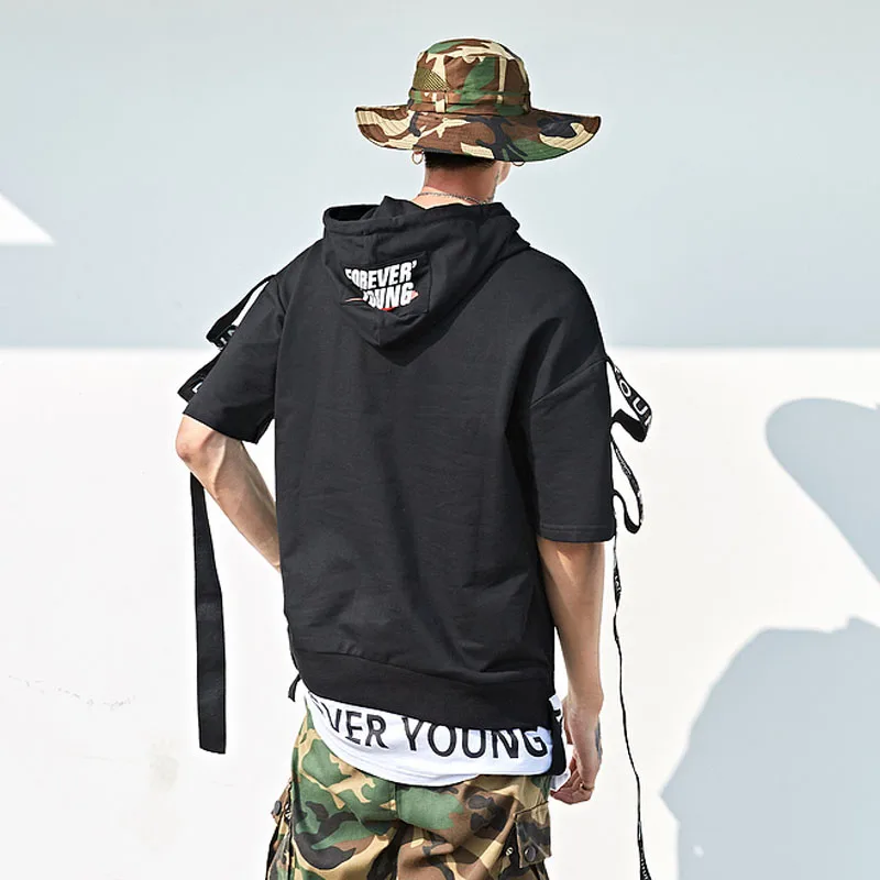 

2019 Summer T-shirt Men Ribbon Cotton Letter Harajuku Cotton Short Sleeve T Shirt Fashion Casual Tops Tees