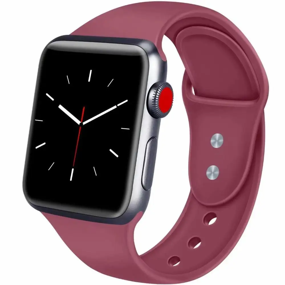 10 шт./лот 22 2 цвета пряжки твердый силикон ремешок для наручных часов Apple Watch Смарт i-Watch 38/40/42/44 мм браслеты 1/2/3/4G браслет