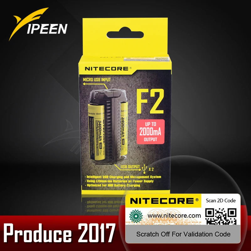 2018 NITECORE F2 гибкий внешний аккумулятор 2A Smart Li Ion IMR батарея 2 слота USB зарядное