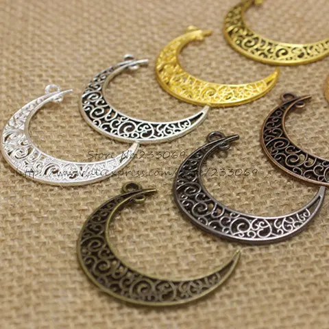 (30 шт./лот) 30*41 мм восемь цветов металлический сплав полый лунный Очаровательные Подвески, украшения фурнитура