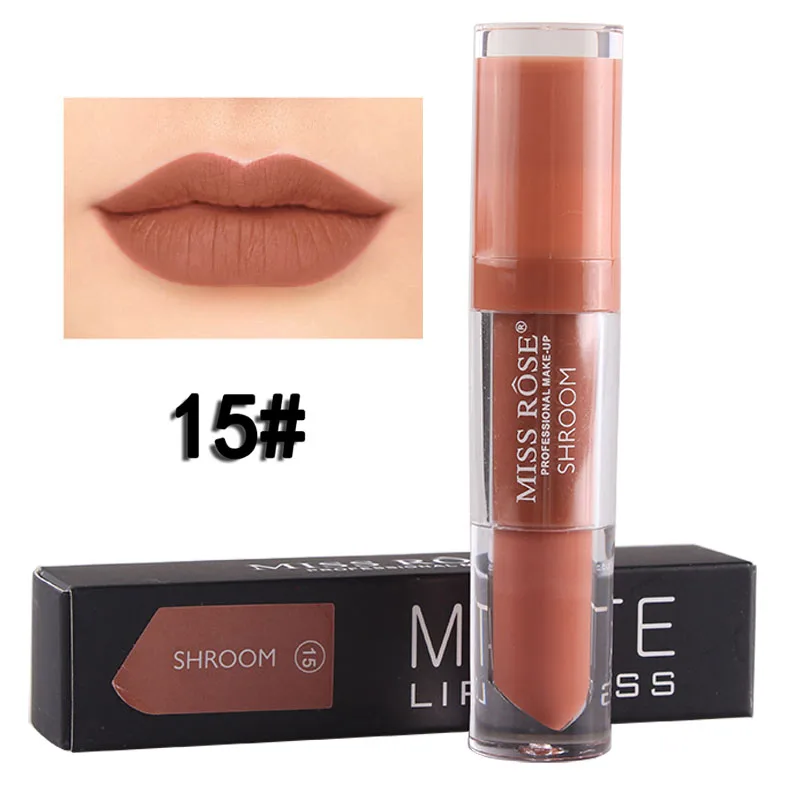 15 Miss Rose, водостойкий блеск для губ, матовый цвет, косметика, стойкий пигмент, бархат, Матовый Металлик, телесный, губная помада, Жидкий Макияж - Цвет: 15