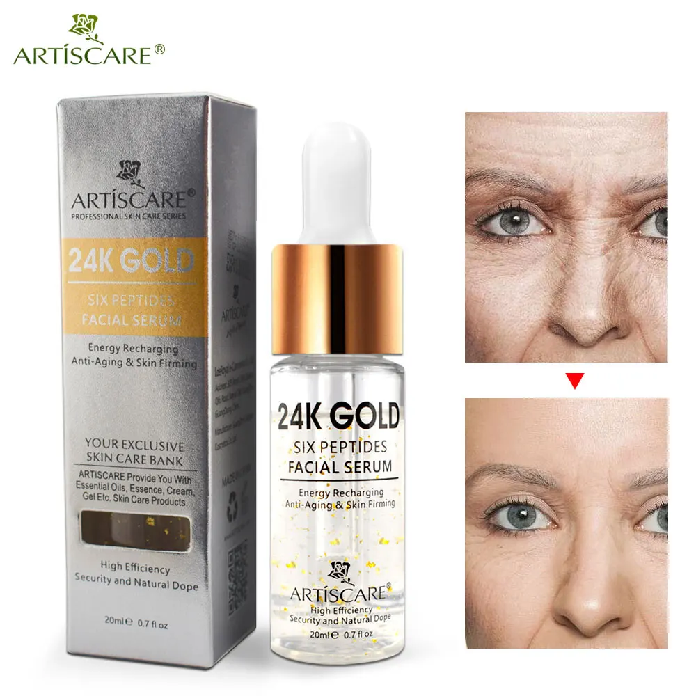 ARTISCARE Six Peptides сыворотка 24 К золото + Гиалуроновая кислота Сыворотка против морщин