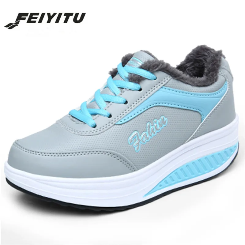 Женские зимние ботинки feiyitu женские бархатные на платформе женская теплая обувь