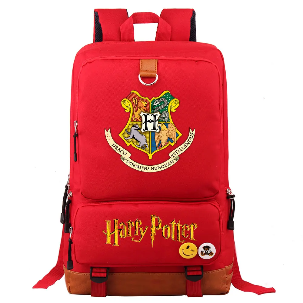 Волшебный школьный рюкзак Hogwarts золотой значок Слитерин школьная сумка для