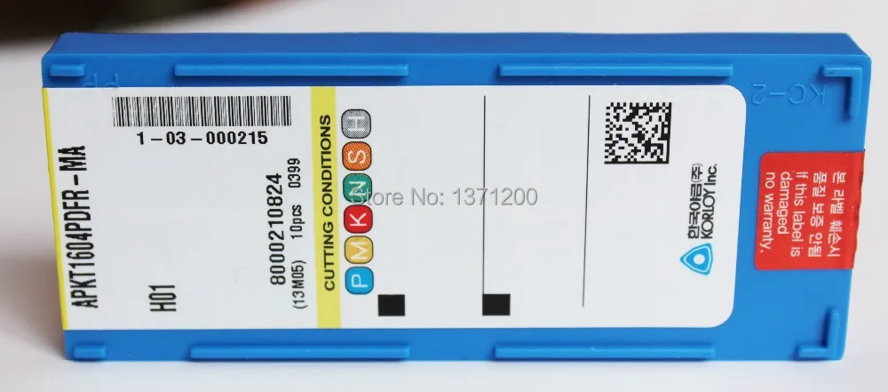 Карбидные вставки KORLOY APKT1604PDFR-MA H01 для резки с поддержкой MGEHR & MGIVR Tool, 10 шт.
