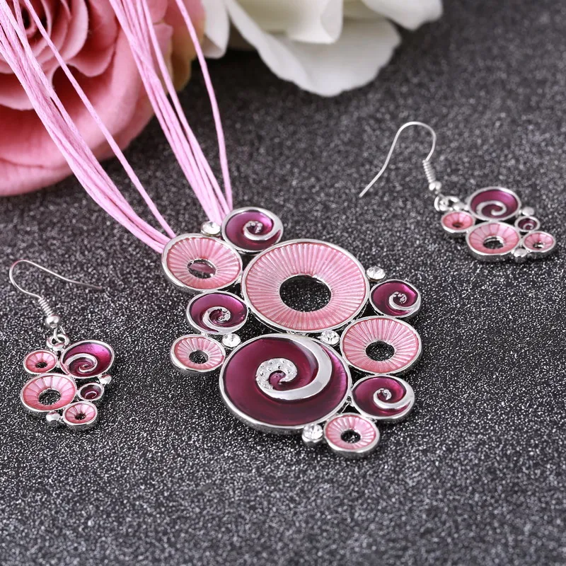 Комплект из колье серёг и с эмалью|jewelry findings|jewelry gift boxes for necklacesjewelry display necklace |