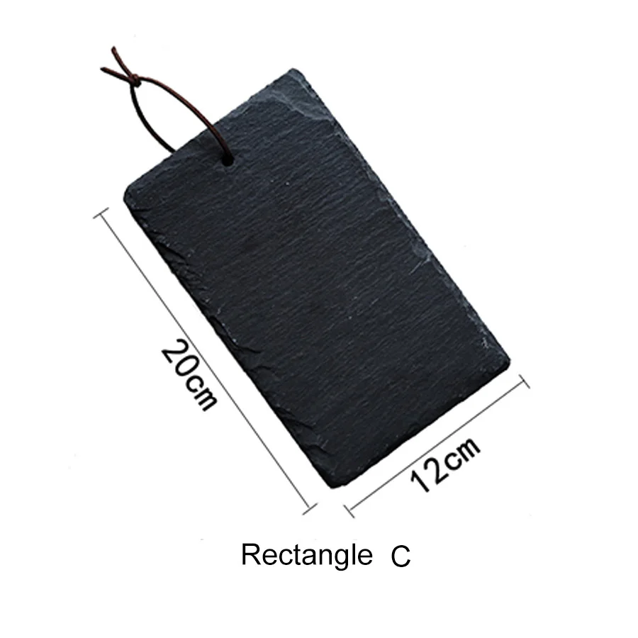 Rectangle C MUZITY натуральный сланец блюда Твердые прямоугольник камень суши стейк барбекю тарелка сыра пиццы плоские фрукты тарелка - Цвет: Rectangle C