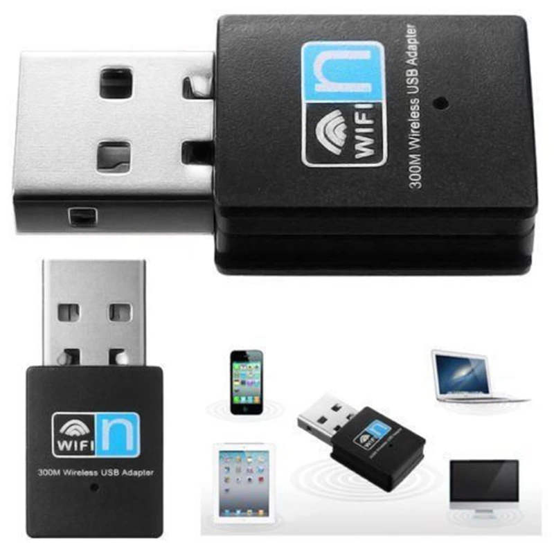 Беспроводной мини адаптер HIPERDEAL 300 мбит/с USB wi fi 802.11n/g/b LAN интернет оборудование для