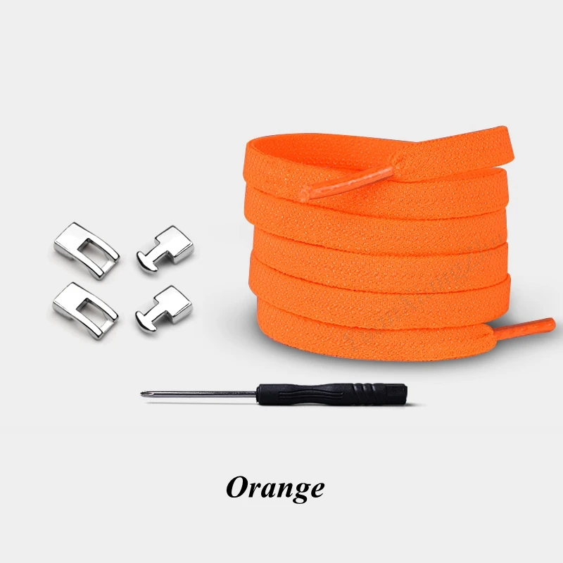 Orange Новинка, 1 секундный Эластичный шнурок с перекрестной пряжкой, шнурки для детей и взрослых, унисекс, кроссовки, быстро не завязываются, шнурки для обуви, шнурки для ленивых шнурков - Цвет: Orange