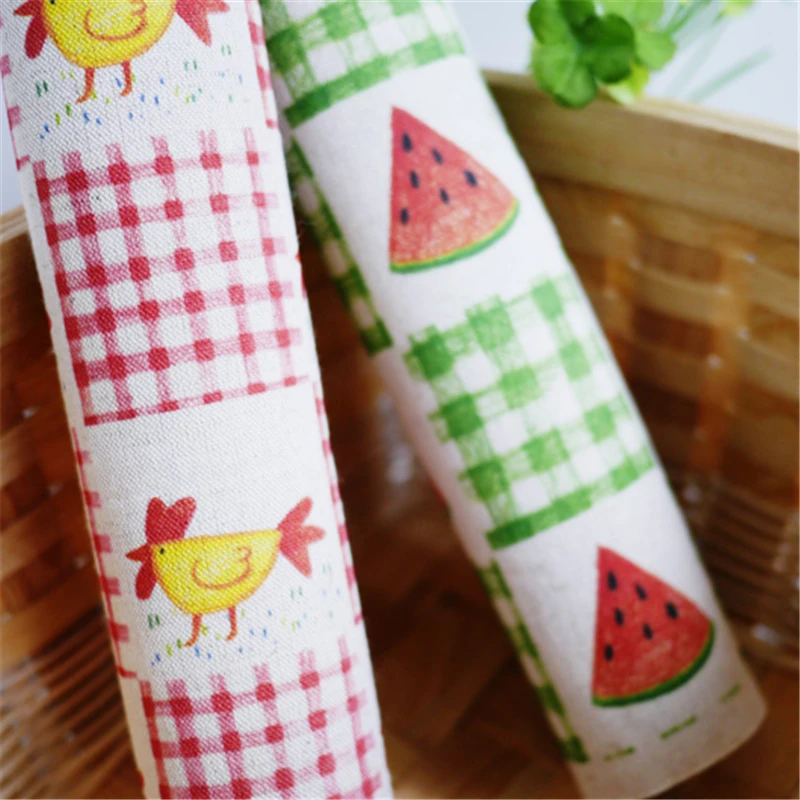 Высококачественная хлопковая льняная ткань ручной окрашивания с петухом и