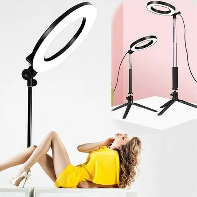 LED 3 Modes 40W 5500K Dimmable Studio Camera Ring Light Photo Phone Video Black 14.5CM | Novelty Lighting