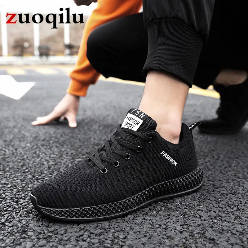 Кроссовки мужские сетчатые на шнуровке Повседневная Удобная дышащая обувь для