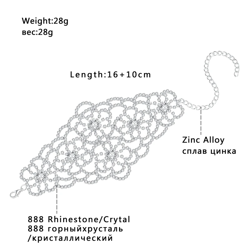 Женские браслеты с кристаллами Mecresh серебристые цветочным узором для девочек