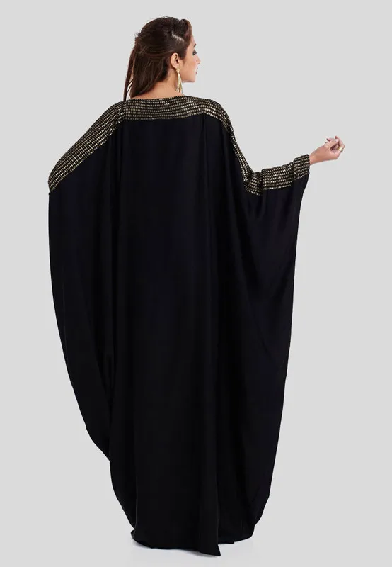 

Simple High Neck Floor-Length Evening Dress Arabic Dubai Kaftan Straight Formal Party Dress Sequined vestido de festa longo