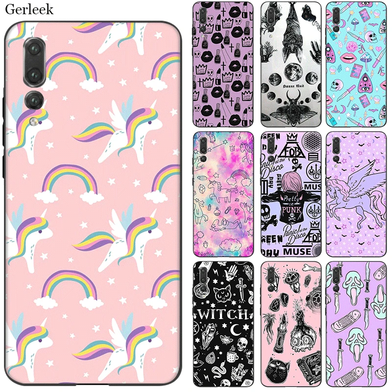 Силиконовый чехол для телефона huawei P30 P20 P10 P8 P9 Lite Pro P Smart Cover Girly Pastel Witch Goth Bag