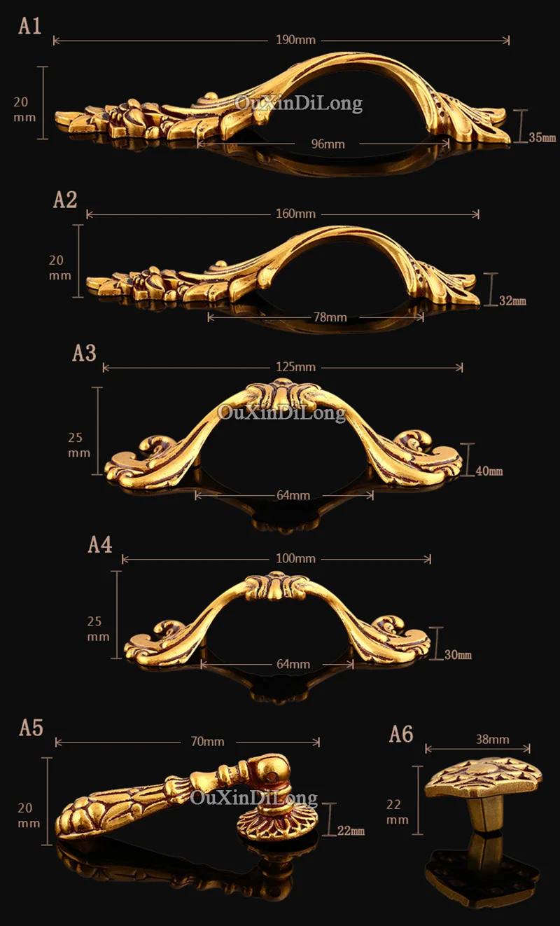 

New 5Pair or 10PCS European Antique Kitchen Furniture Handles Retro Cupboard Drawer Wardrobe Cabinet Door Pulls Handles & Knobs