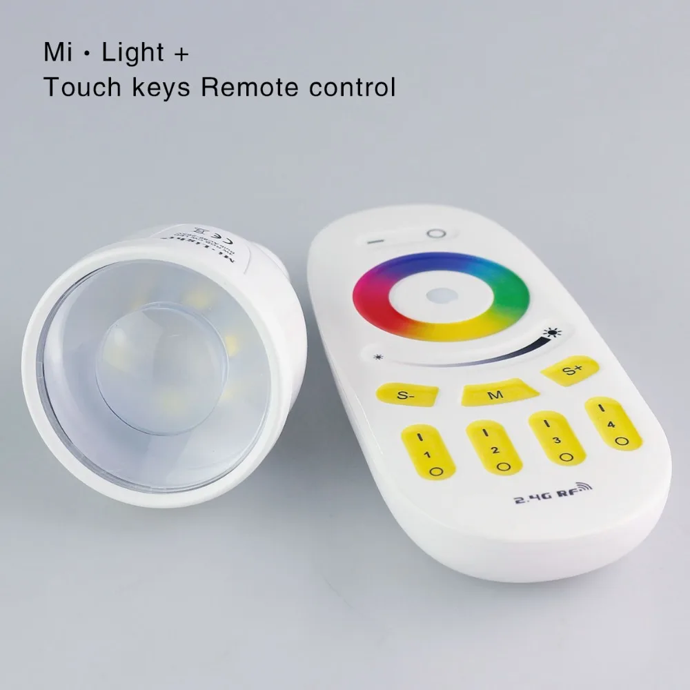 Dimmable GU10 Led Milight 4 Вт AC 110 В/220 В 85-265 в Mi Light Светодиодная лампа RGBW/RGBWW прожектор + 2 4G Wifi