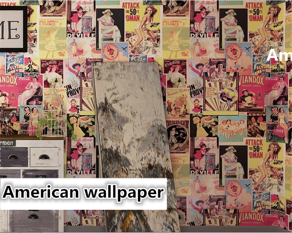 

beibehang wallpaper for walls 3 d Photo wallpaper industrial wind beauty poster bar KTV home decoration papier peint mural 3d