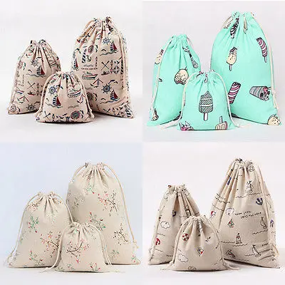 Парусиновый мешок для хранения чая конфет подарочный пакет винтажный мультяшный