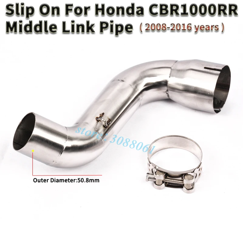 

Motorcycle Exhaust Escape Slip on For Honda CBR1000RR 2008 - 2016 Modified Motorbike Stainless Middle Link Pipe Without Muffler