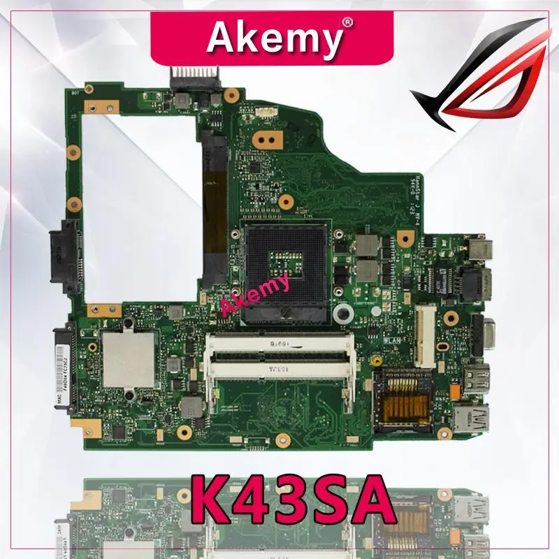 

Akemy K43SA Laptop motherboard For Asus K43S A43S X43SA A43SA K43 Test original mainboard