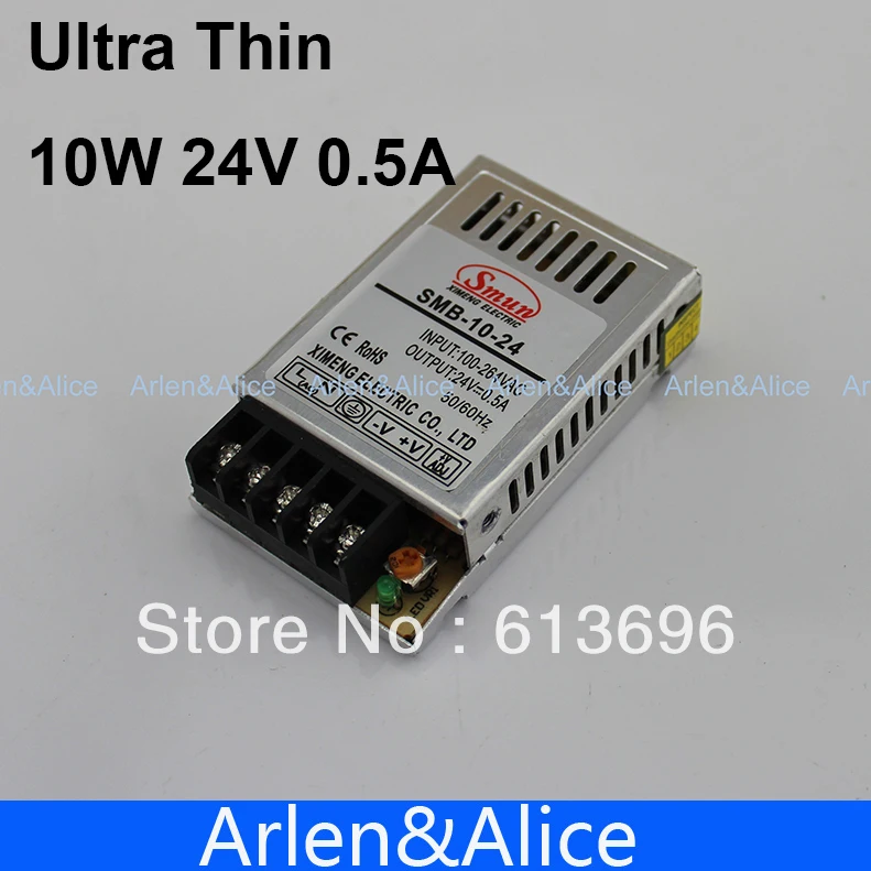 10W 24V 0.5A ультра тонкий одиночный выход импульсный источник питания для