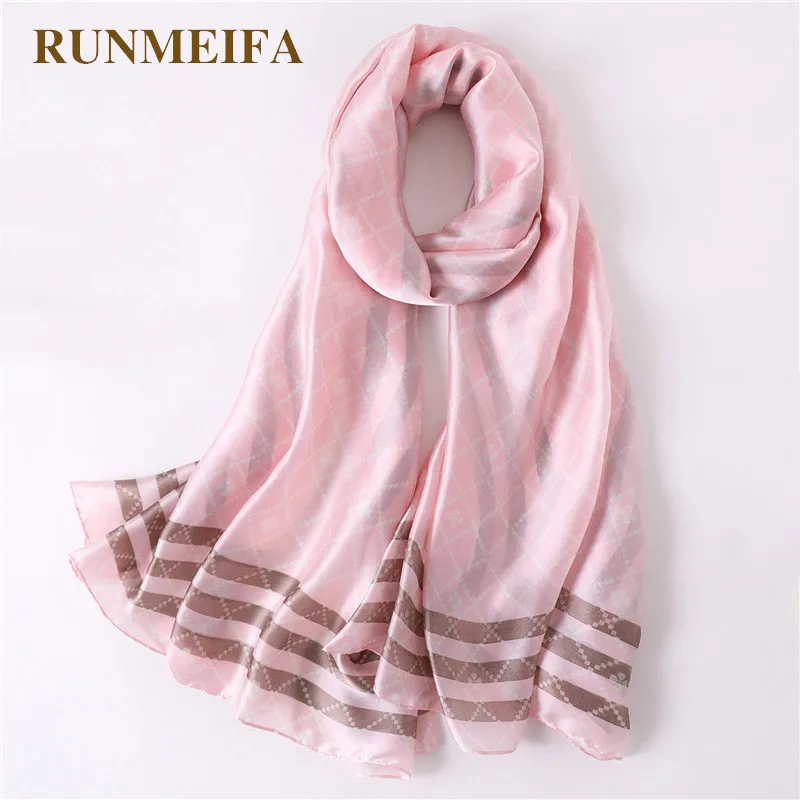 2019 модные Стиль Для женщин шелковый шарф ретро плед Пляж Ветрозащитная шаль