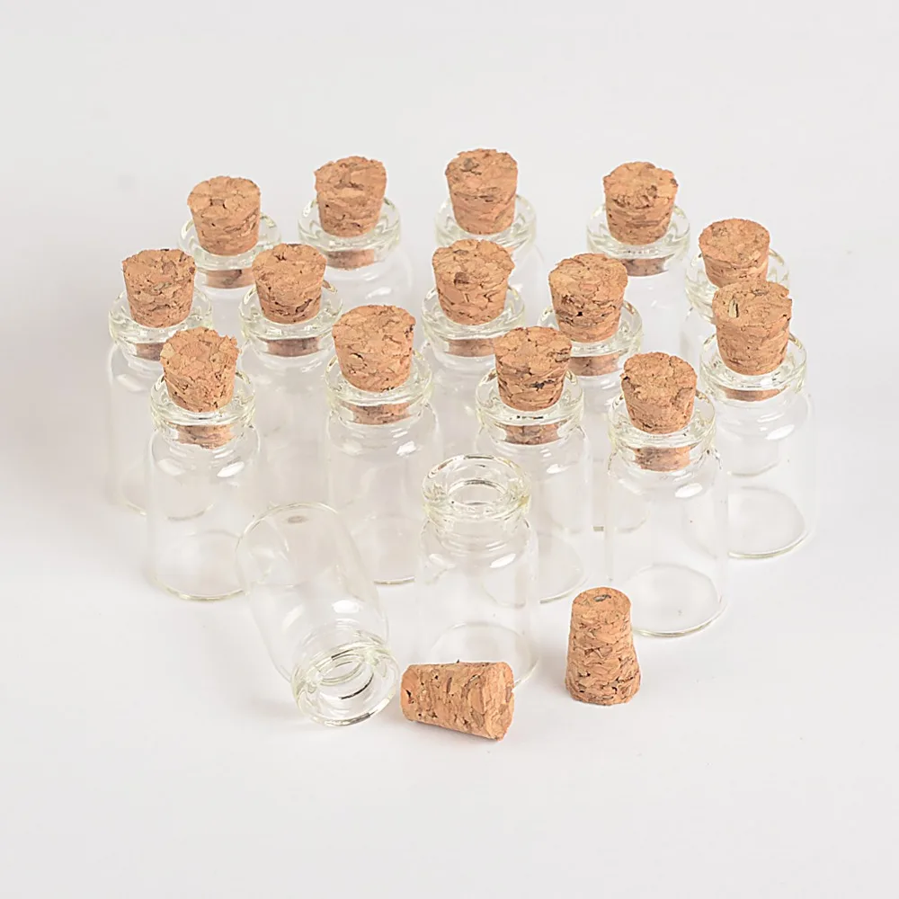 

Wholesale 1ml Mini Glass Bottles Vials With Cork Empty Tiny Transparent Glass Bottle Jars 13*24*6mm 100pcs