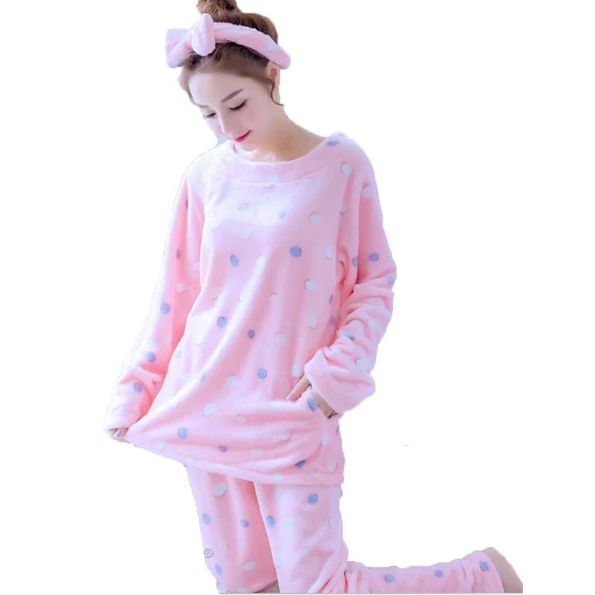 Пижамы для женщин Pyjama Femme зимние корейские милые пижамы Для пижамный комплект