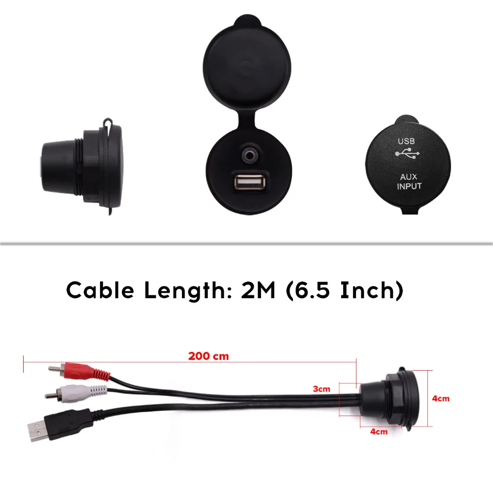 HASDA оптовая продажа морской USB RCA AUX Интерфейс Удлинительный кабель PortAudio