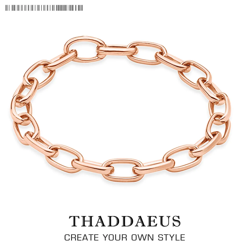 Томас клик ссылка Braclet звено цепи 925 пробы серебро Ts модные Клубные ювелирные изделия Томас стиль для женщин подарок - Окраска металла: Rose Gold