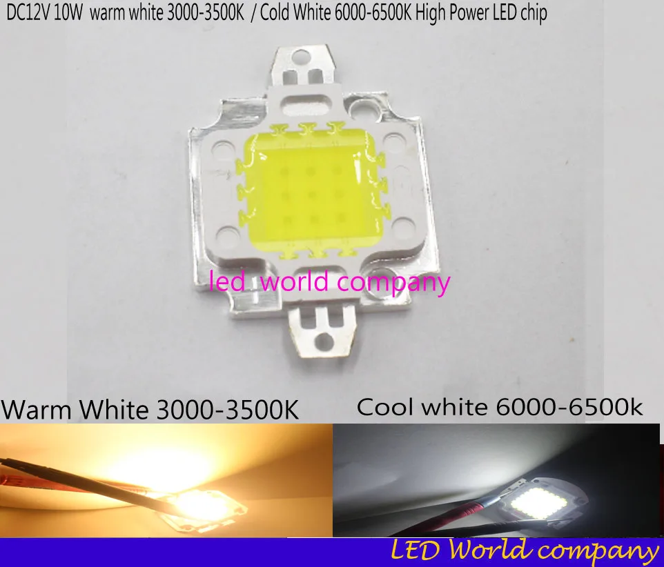 Бесплатная доставка 1p DC12V 10 Вт 20 30 50 холодный белый 6000-6500 к высокомощный