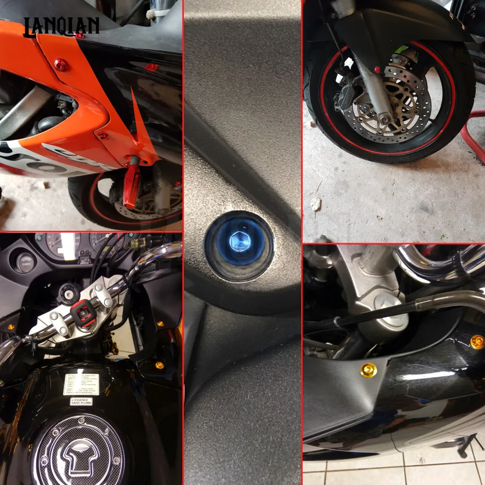 

Universal Motorcycle Fairing Body Bolts Spire Speed Fastener Clips Screw Spring Nuts Bolts for Yamaha YZF-R1 R6 TMax MT 09 07