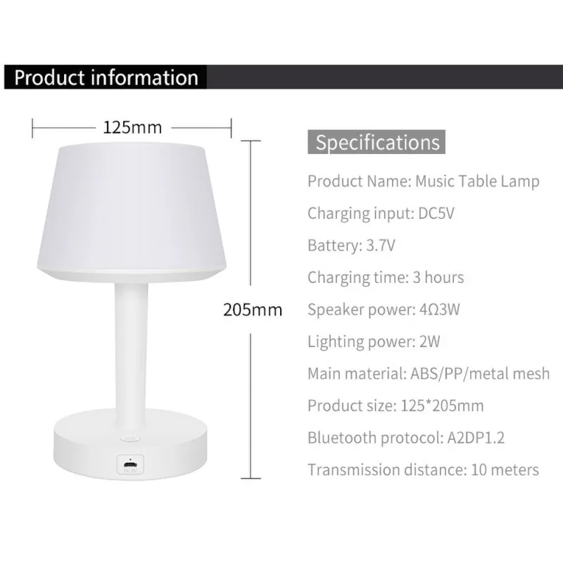 Colorful Night Light Touch Dimming Bluetooth Speaker Sound Bedside Table Lamp Wireless Loudspeaker | Электроника