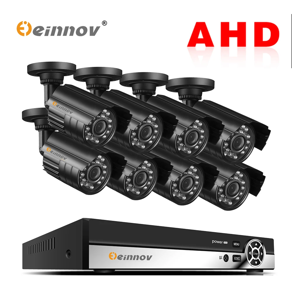 Комплект видеонаблюдения Einnov 8CH AHD DVR комплект 1080 P HD IR ночного наружного