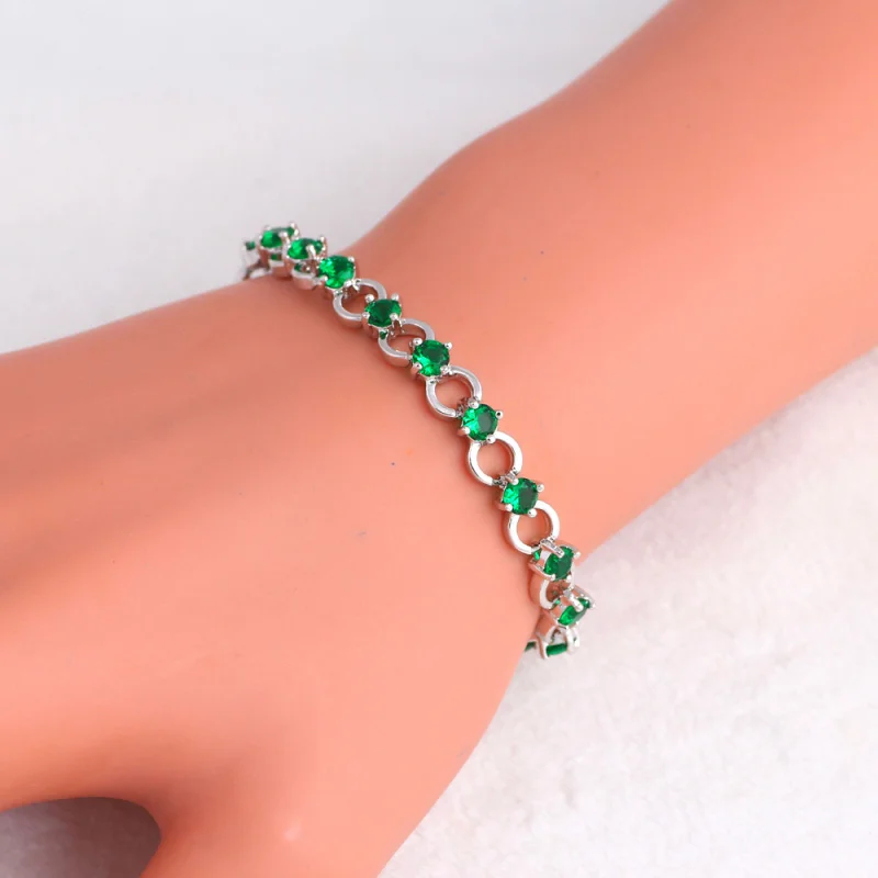 Новый стиль оптовая цена Romatic Темно-Зеленый Перидот серебряный тон