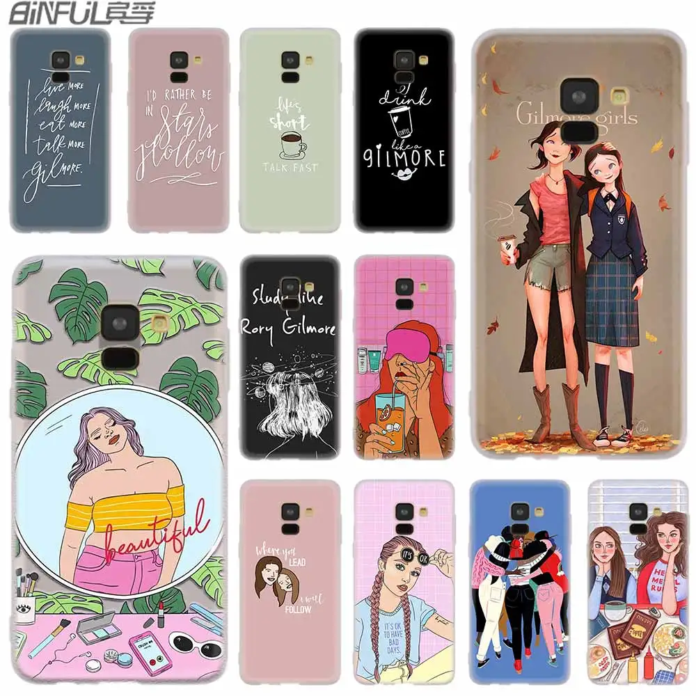 Чехол для Samsung A42 A52 A72 A32 A12 A71 A51 A70 A50 A20 A30 A20S A21S A50S A6 A7 A8 2018 Gilmore девушек с коротким