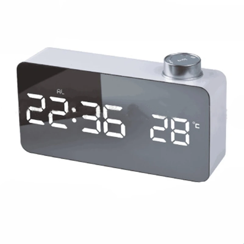 Digital LED Mirror Clock Alarm with Temperature Multifunction Display Snooze Home Decoration | Инструменты