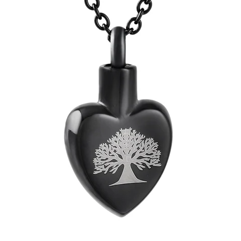 IJD9815 Древо жизни сердца кремации урна сувенир памяти тайник ожерелье с подвеской-замочком капсулы ювелирные изделия
