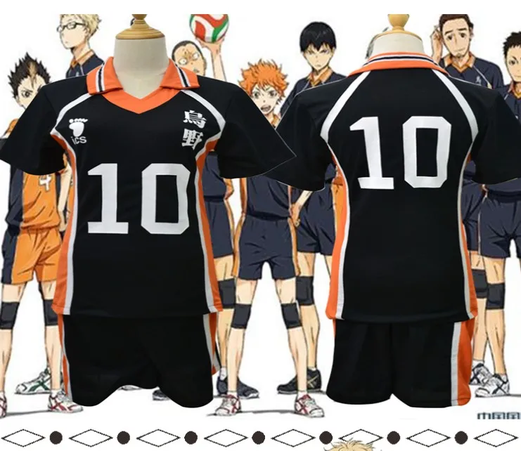 10 Аниме Haikyu! Косплей Костюм высокий школьный волейбол Клуб Спортивная майка Haikyuu Косплей-Костюм Униформа 9 стильные рубашки и брюки - Цвет: 10