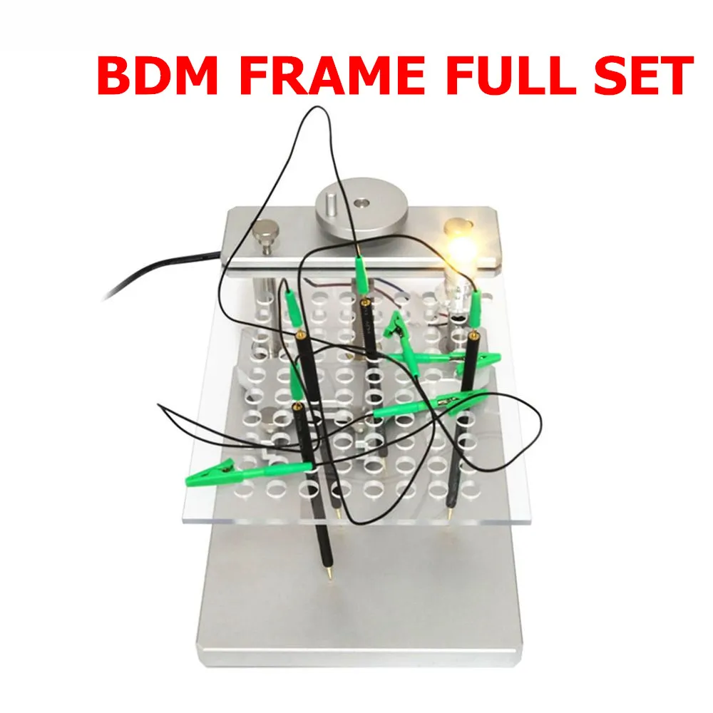 BDM FRAME Нержавеющая светодиодный рамка фонового режима отладки 22 адаптеров ЭБУ чип инструмент настройки для CMD 100 полный комплект подходит для KTAG KESS Galletto FGTECH - Цвет: BDM FRAME