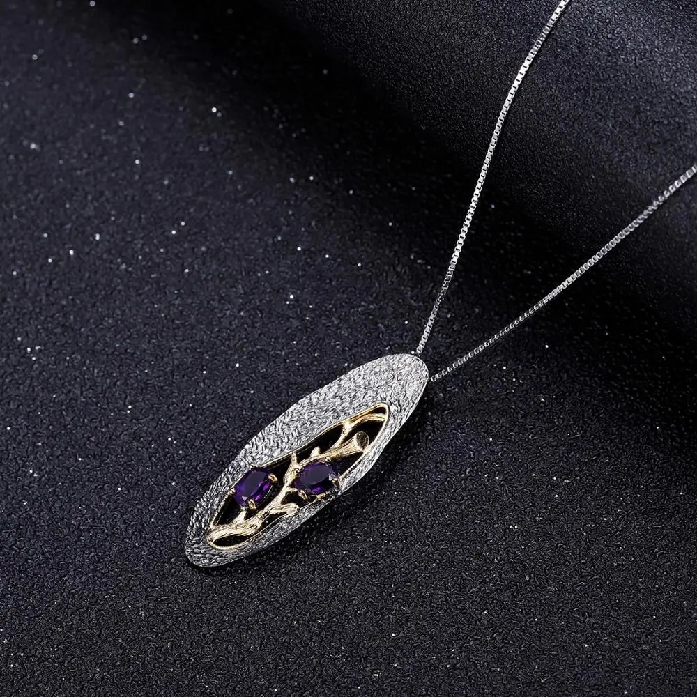 Gem балетки 1.2Ct натуральный гранатовый родолит утверждающий кулон 925 пробы серебро ожередье подвеска ручной работы для Для женщин
