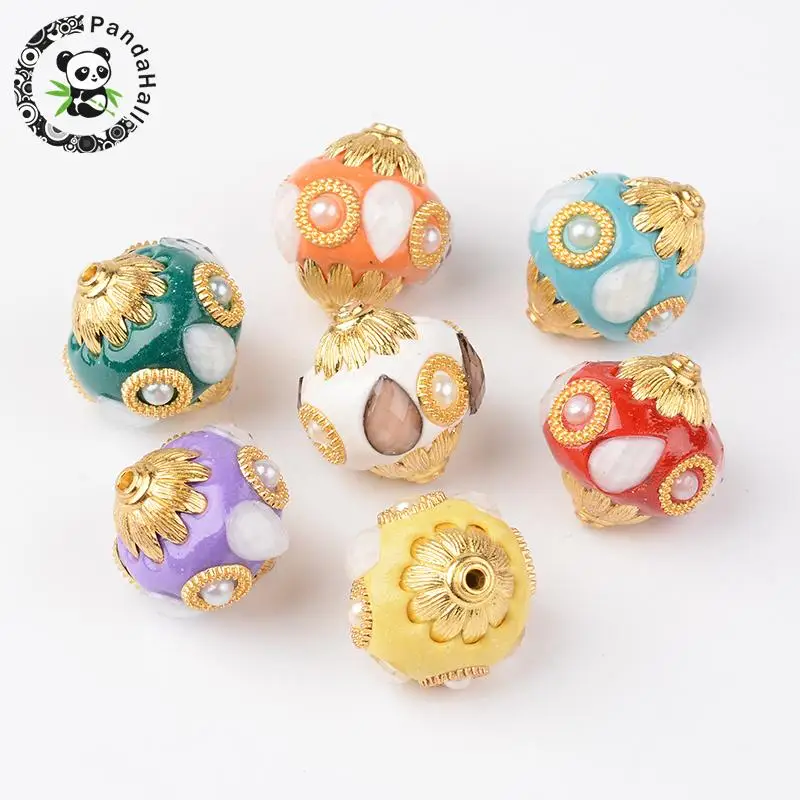 Круглые бисер ручной работы из Индонезии 5 шт. для самостоятельного изготовления